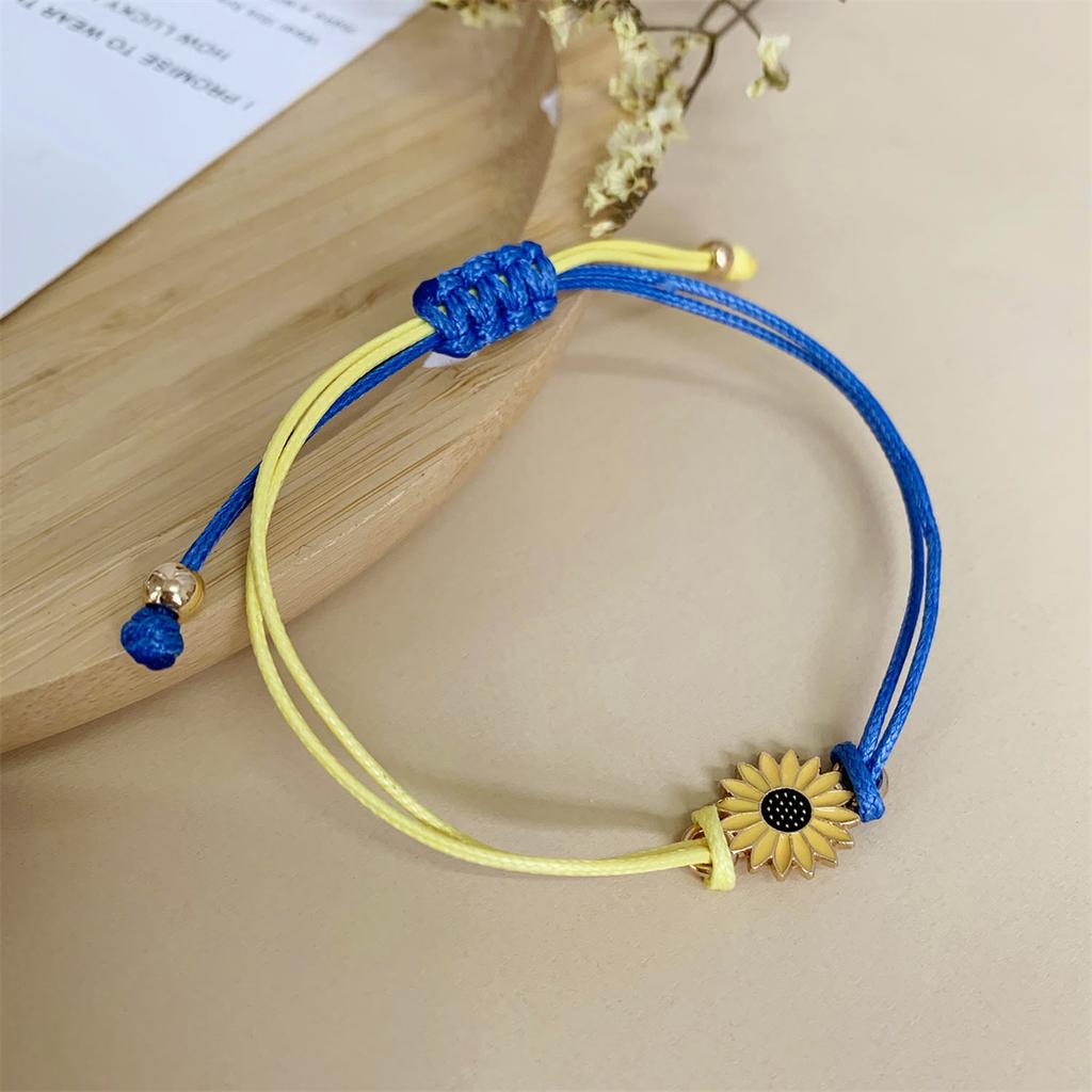 Charm Yellow Blue Ukraine Bracelets For Women Men Handmade Woven String Ukrainian Flag Color Bracelet Couple Friendship Jewelry