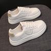 Little White Shoes Women's 2025 Spring and Autumn New Popular Versatile Leather Lightweight Non-slip Flat Bottom Sports Student Board Shoes Women