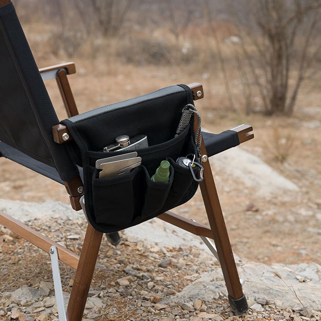 Chair Armrest Bag Large Capacity Waterproof Beach Chair Hanging Storage Pouch for Outdoor Camping Picnic
