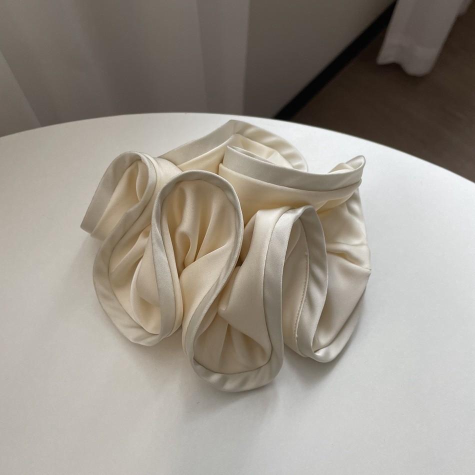 Satin Fungus Edge Hair Ring Female High-end Solid Color Scrunchie High Elastic Hair Accessories