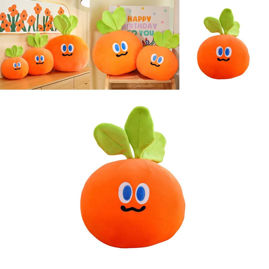 Mojo Carrot Plush Toy With Short Pile Fabric Cute Cartoon Cushion For Gift And Home Decor