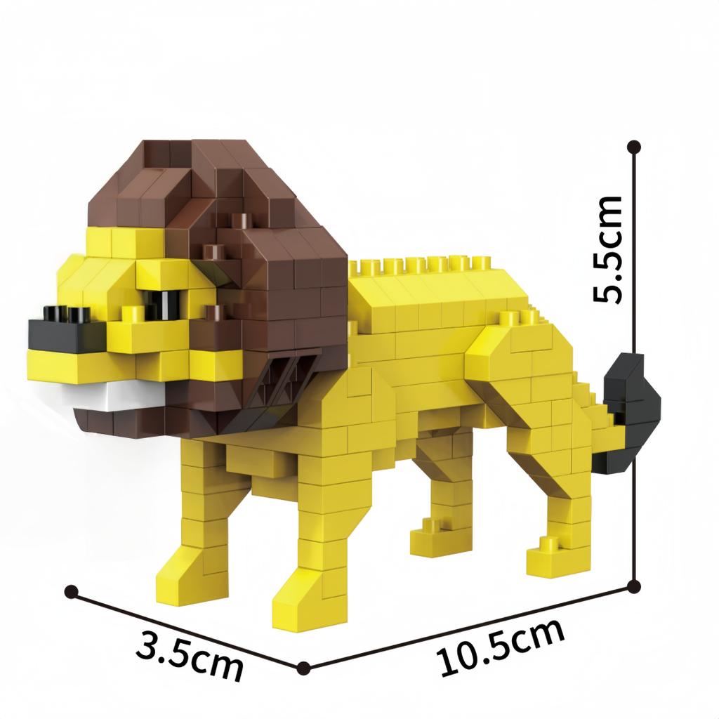 KNEW BUILT 3D Animal Model ElephantHippoLionLeopard Micro Mini Building Block Toys-Create ZooPuzzle AssemblyChristmas Gifts