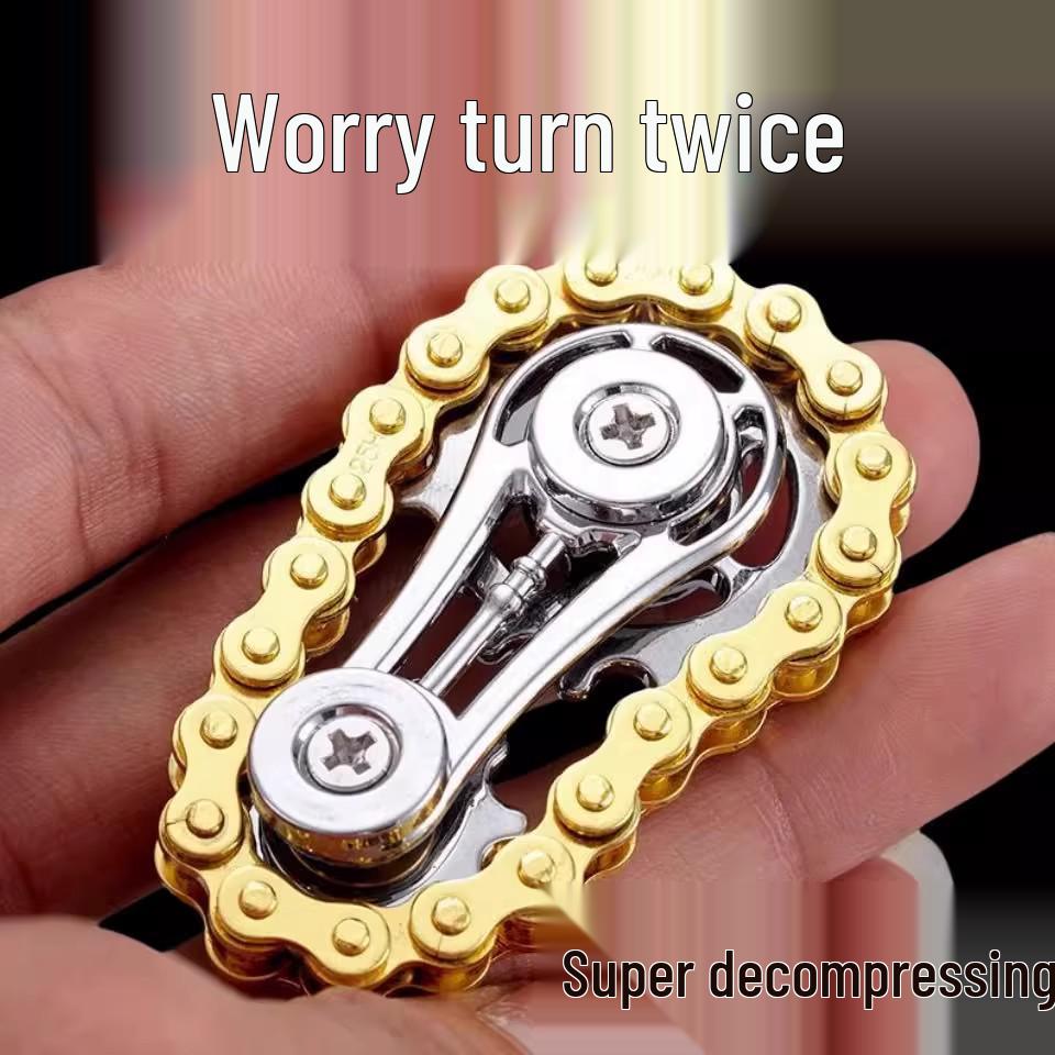 Metal Gear Chain Fidget Spinner - Stress Relief Mechanical Toy