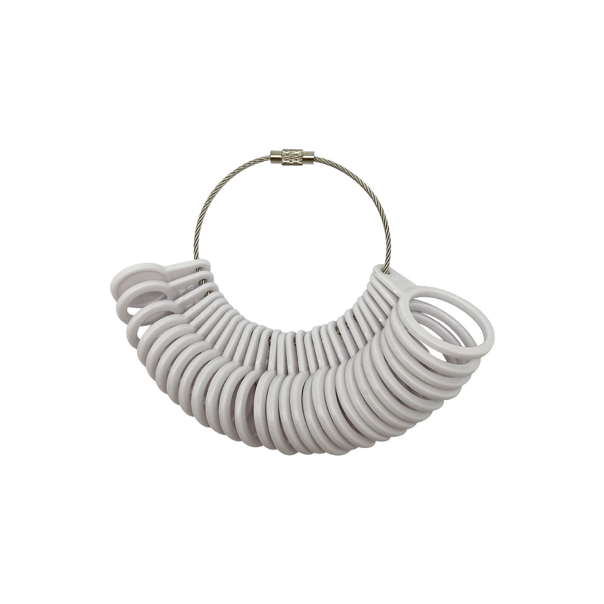 Four-in-One Plastic Ring Sizer and Mandrel for Measuring Finger Circumference and Size