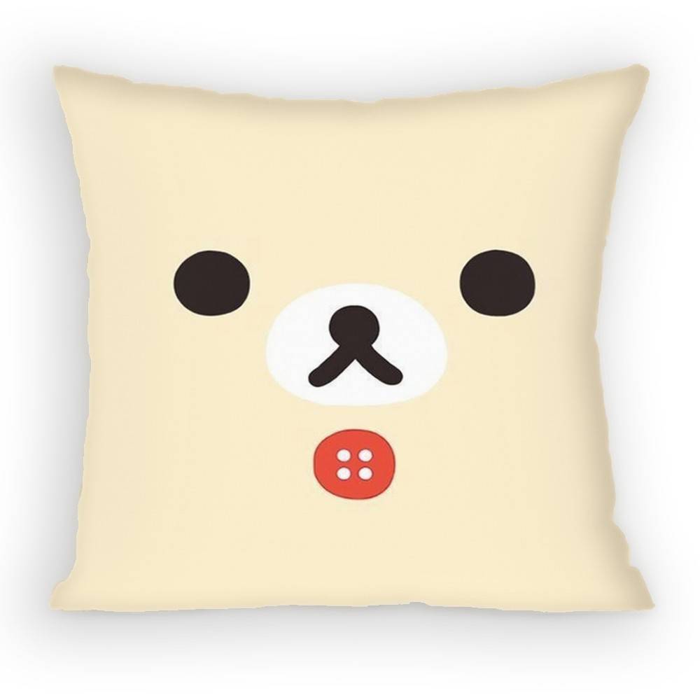 Cute Cartoon Rilakkuma Kawaii Bear Pillow Case Sofa Living Room Bedroom Headboard Backrest Cushion Square Cushion Nap Time
