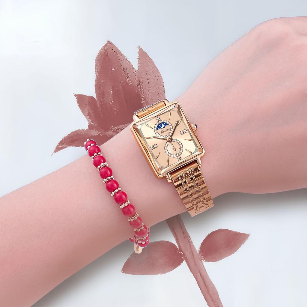 Kleine quadratische Uhr Damen Uhr Nische Leichter Luxus Quadratisch Wasserdicht Mode Vielseitiger Wind Fortschrittliches Gefühl Quarz Uhr