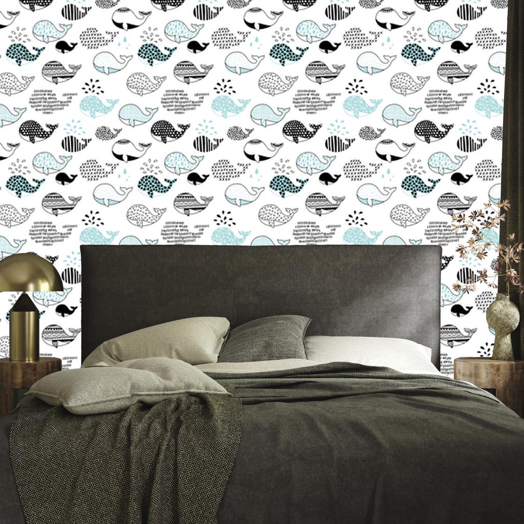Whales Wallpaper for Living Room and Bedroom 50x1000