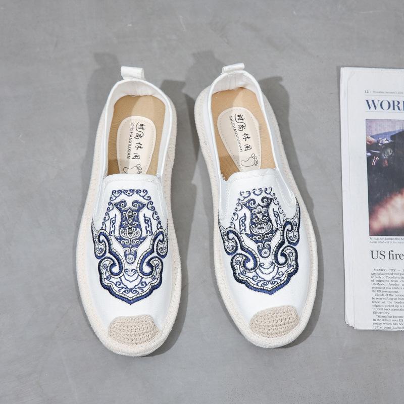 

Дизайнерская обувь, мужские эспадрильи, Zapatos De Hombre, новые парусиновые туфли в рыбацком стиле, мужские повседневные кроссовки, мужские мягкие лоферы для вождения 44 белый