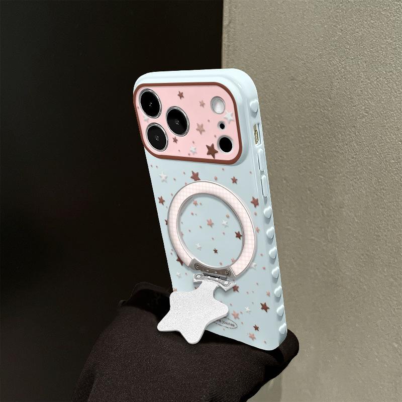 Full screen stars are suitable for 17promax Apple mobile phone case 15 Epoxy bracket iphone16 Korea 14 large windows