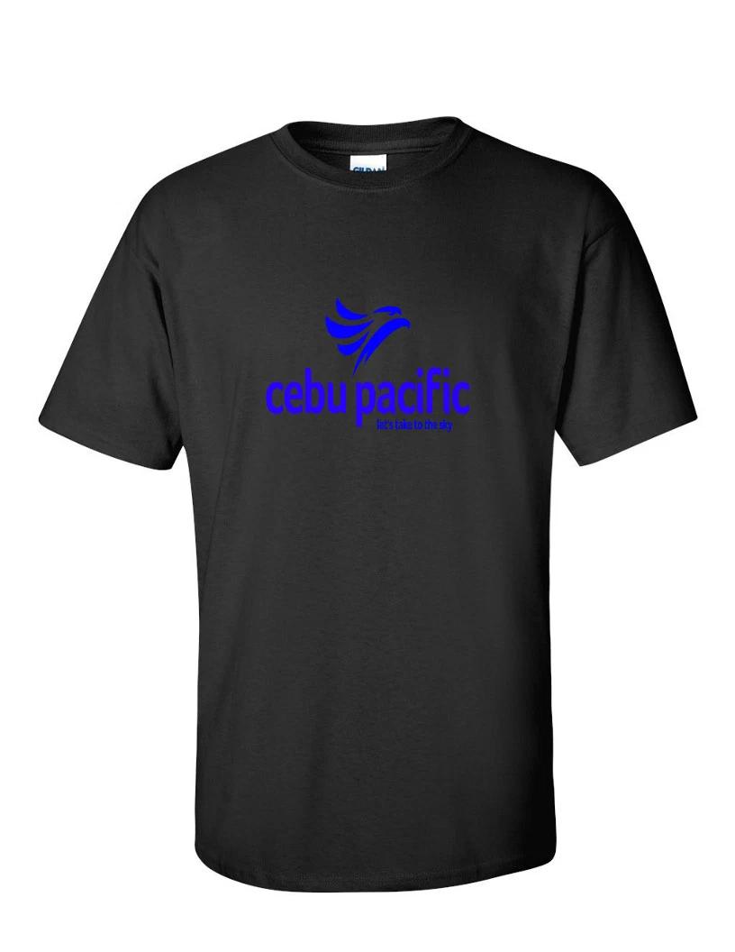 Cebu Pacific Blue Retro Logo Filipino Airline Black T-Shirt 3XL