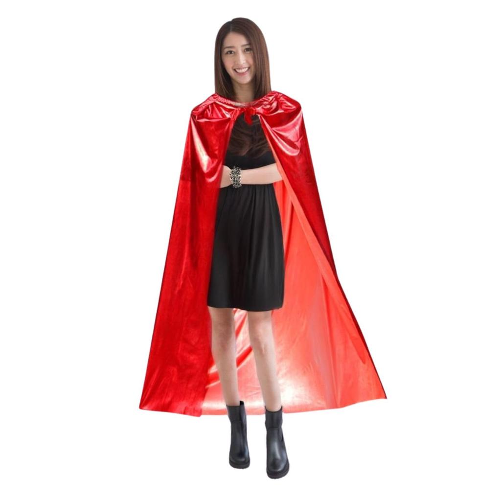 Maatsu Sparkly Cape for Wizard Stage Performance Adults, Cosplay, Costume, Halloween, Events, Parties, Costume, (Red)