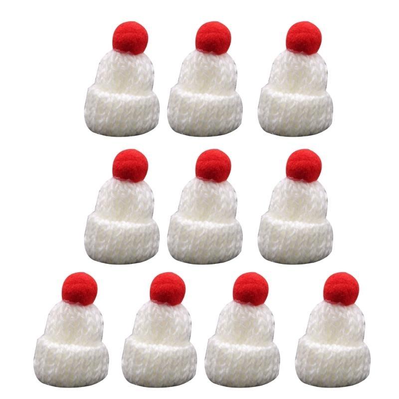 Bundle of 10 Mini Knitted Hats Clothing Accessories DIY Decorative Crafts House