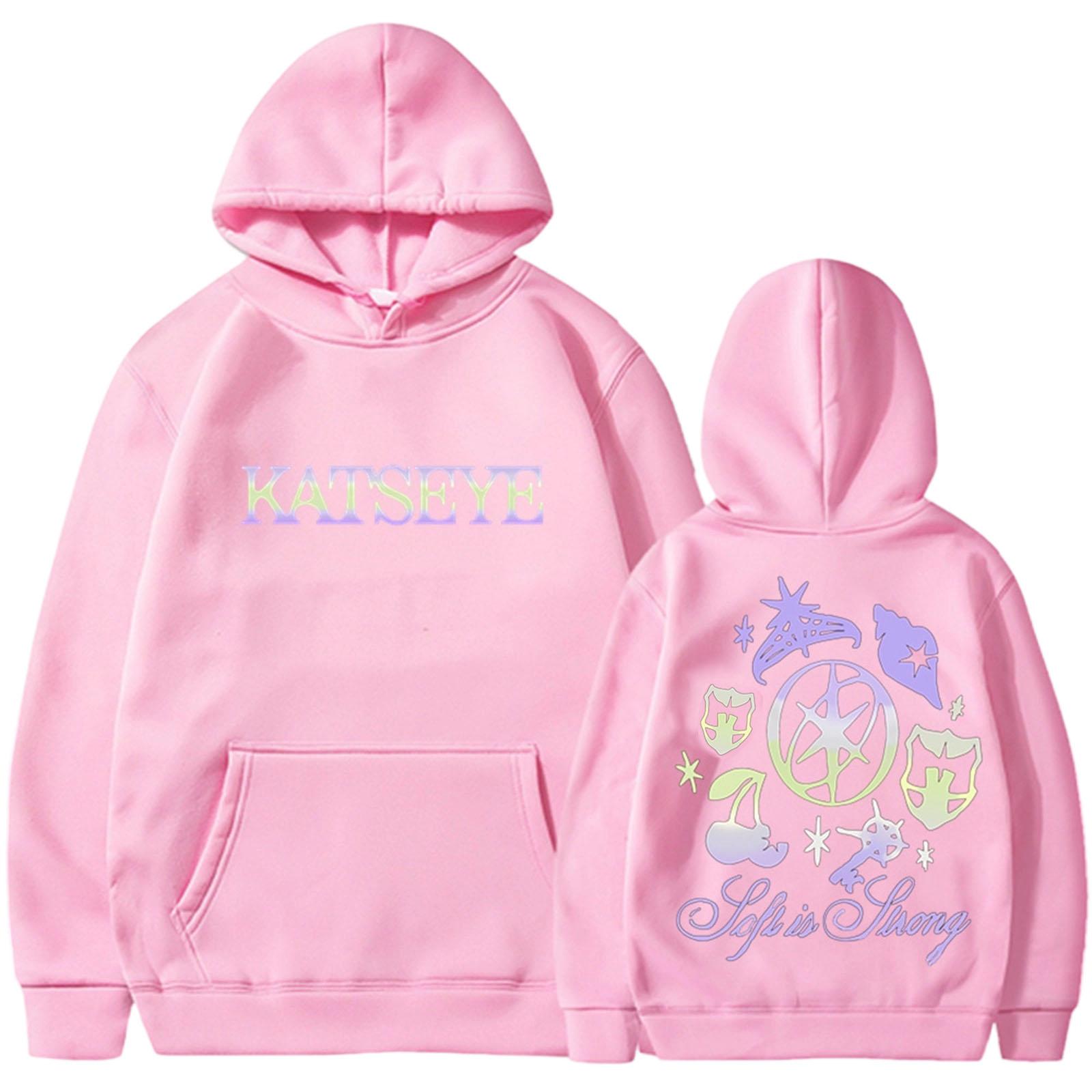 

Women s Fashionable Daily Versatile Casual Hooded Sweatshirt, Daily Long Sleeved Patch Top Sweatshirt L рожевий