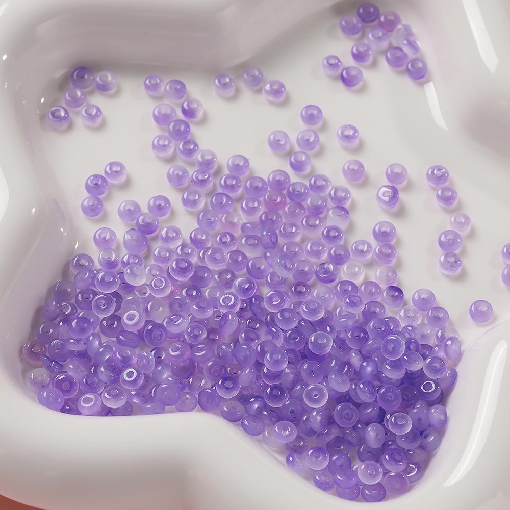 100pcs/lot 2x4mm Ice Seed Gradient Glass Beads Round Beads Colorful Uniform Rice Shape for DIY Handmade Jewelry Bracelet Making