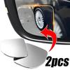 2pcs Car Mirror Wide Angle Blind Spot Mirrors 360° Adjustable Auxiliary Rearview HD Frameless Small Round