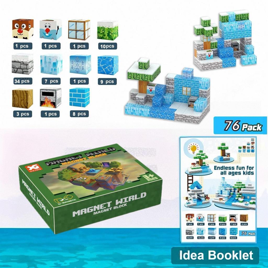 Minecraft Magnetic Cube Building Blocks - Children's Primitive Forest Construction Toy