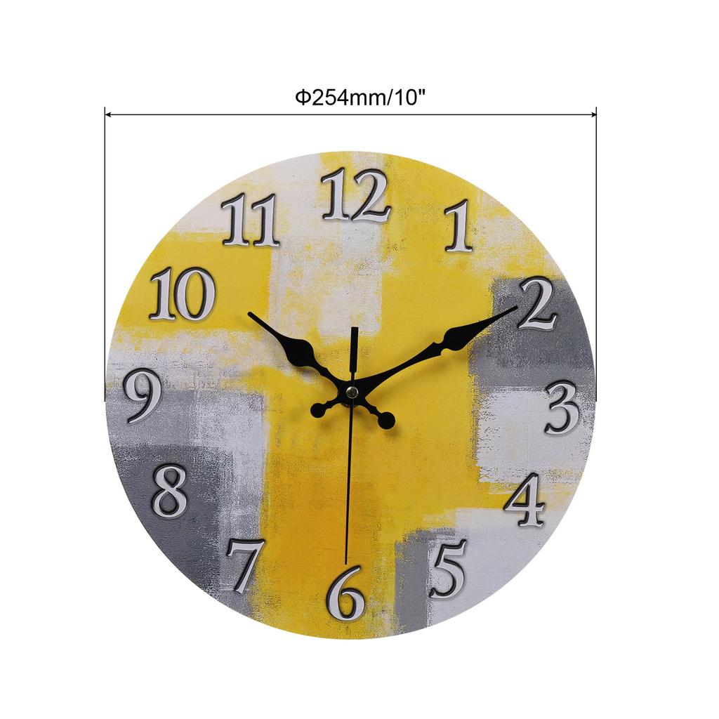 10 Inch Wooden Wall Clock Quartz Silent Non-Ticking Round Wall Clocks Retro Decoration For Home Living Room Bedroom Bathroom