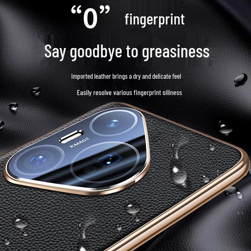 XUANKA Luxury Genuine Leather Huawei Phone Case with Electroplated Lens