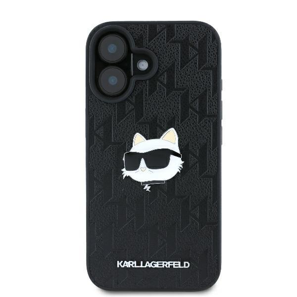Karl Lagerfeld Klhcp16Spgklchpk Iphone16 6.1 Czarny/Black Hardcase Monogram Choupette Head Pin