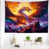 Peak Fire Dragon Tapestry Wall Hanging Cartoon Kawaii Abstract Art Mysterious Witchcraft Hippie Dormitory Home Decor