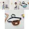 Trendy Modern Cool Boys Chest Bag Stylish Kids Waist Bag Checkered Small Crossbody