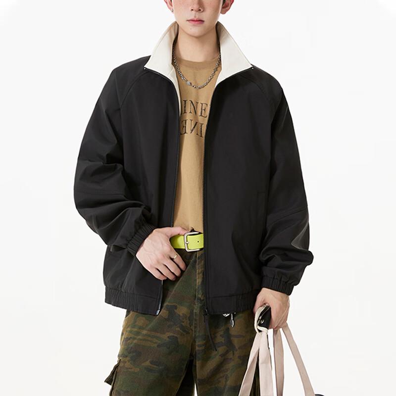 Wassup Sohot Men's Color-Block Lapel Jacket