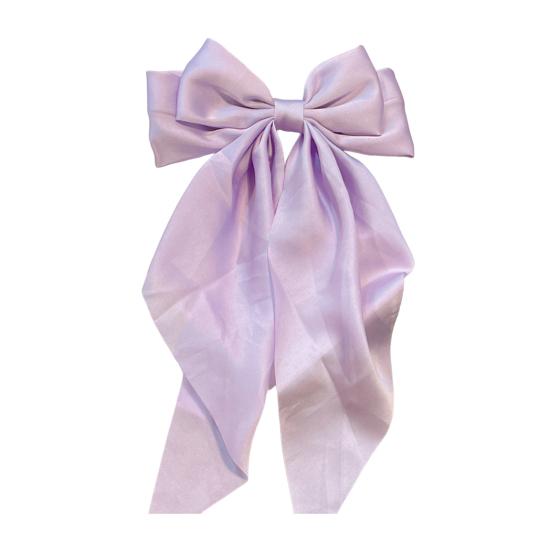 Women Hairpin Large Size Long Ribbon Bowknot Decor Spring Hair Clip Lightweight Back Head Hair Pin Hair Accessory