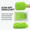 Double Layer Wool Blend Vehicle Wash Mitts Superior Dust Absorption Ergonomic Design Safe For Paint Glass Trim