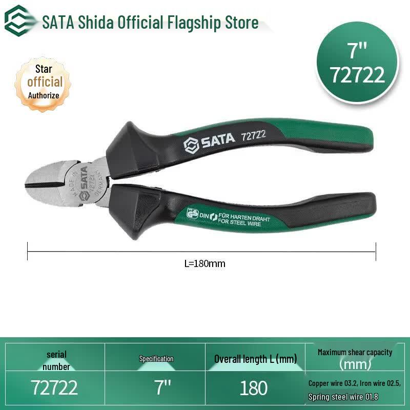 SATA 72722-G Series 7-inch Diagonal Cutting Pliers