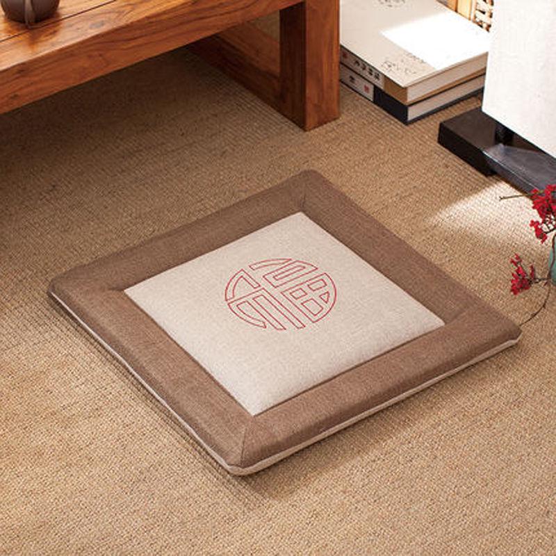 Four Seasons Linen Chair Cushion: New Chinese Style for Tea, Mahjong, Computer, Crescent, or Dining Chairs.