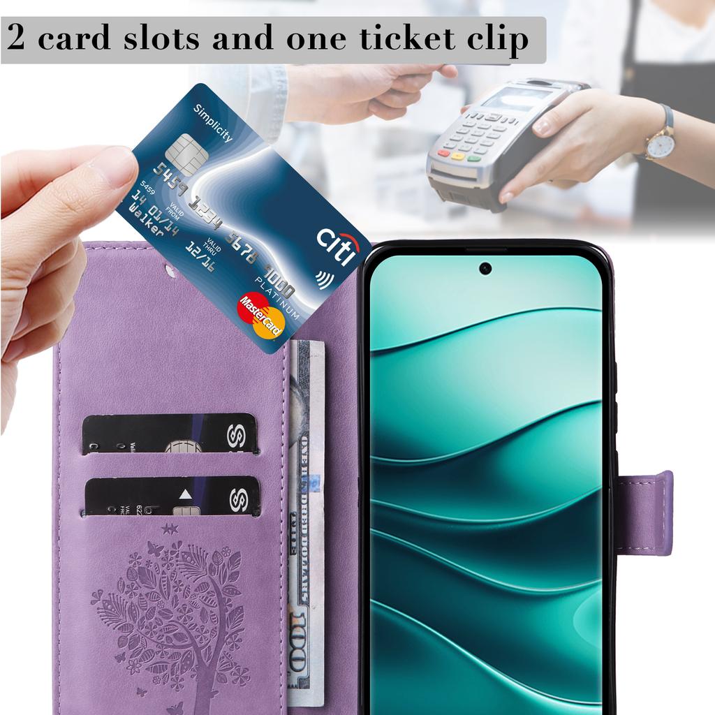 For Xiaomi Redmi Note 14 Pro+ 5G/Note 14 Pro 5G/Poco X7 5G Phone Case with Stand Cat Tree Pattern Leather Wallet Mobile Cover