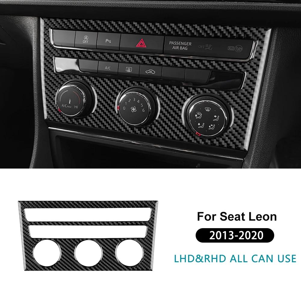 

For Seat Leon MK3 2013 2014 2015 2016 2017 2018 2019 2020 Real Soft Carbon Fiber Sticker LHD RHD Car Central AC Button Panel