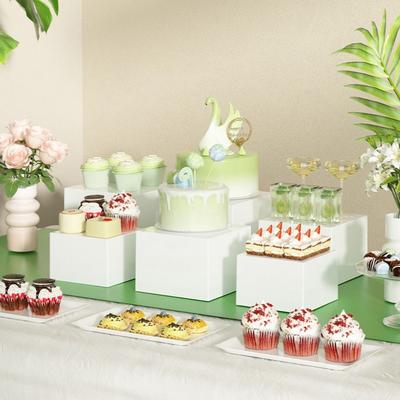 6 szt./zestaw Oszczędzający miejsce Podwyższenie bufetu Akrylowe Pudełko do przechowywania Na imprezę Wesele Figurki zabawek Biżuterię
