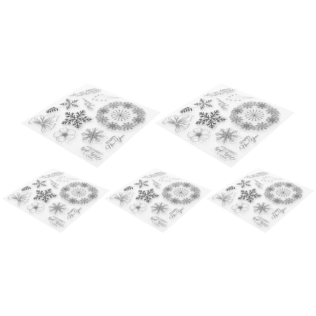 5 Stück Weihnachts-Silikon-Stempel in Schneeflockenform, handgefertigtes Dekorationszubehör