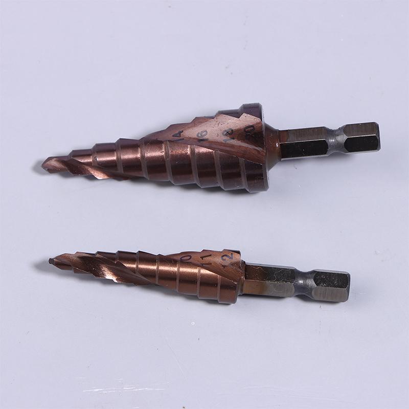 4-12/4-20/4-32Mm Spiral Groove Step Drill Bit M35 Cobalt Step Drill Bit Metal Taper Drill Hss Titanium-Coated Drill Bit