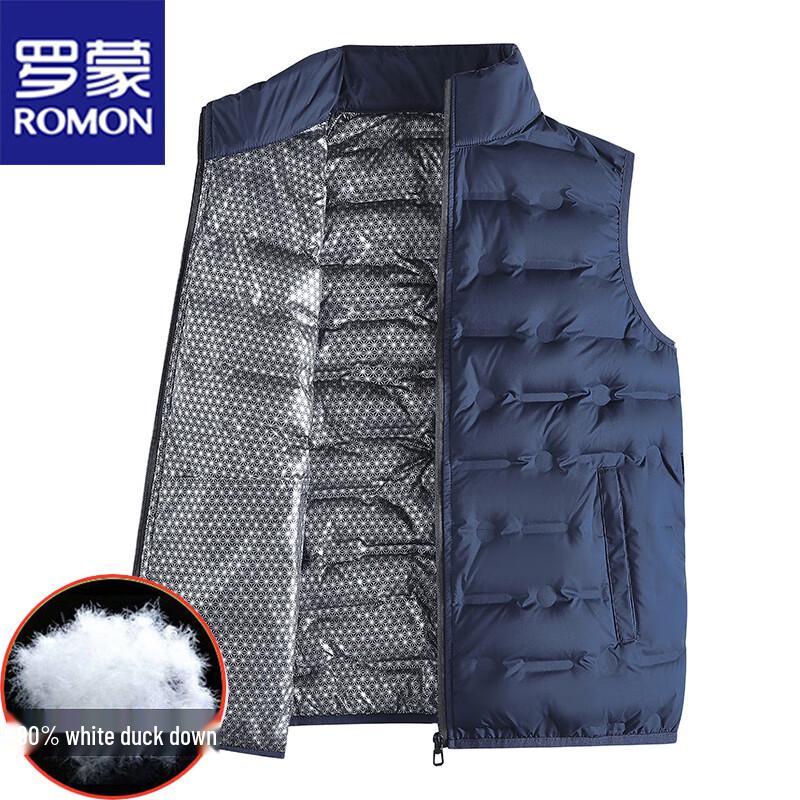 ROMON Men's Casual Stand Collar Down Vest