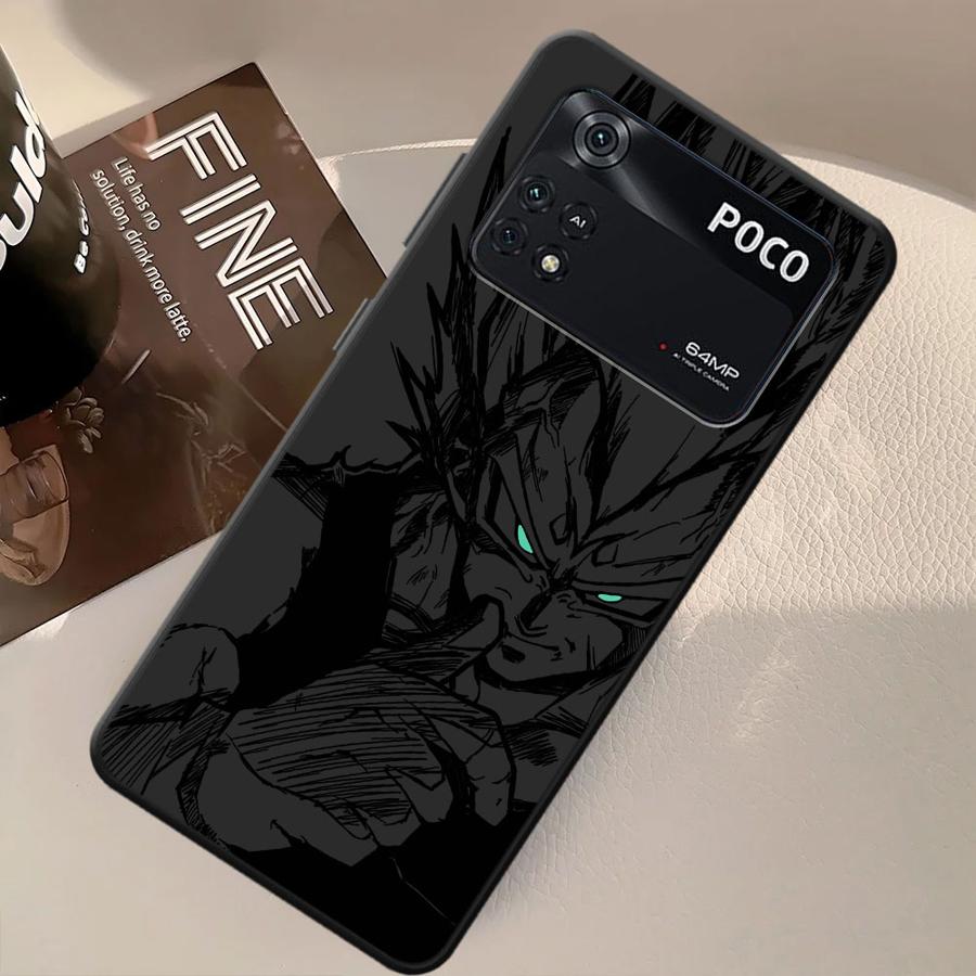 Dragon Ball Vegeta Son Goku Arte Negro Funda Suave para Teléfono para Xiaomi Poco C50 F3 M5 C75 F1 C71 X3 X4 X5 X7 Pro M3 M4 M7 Pro