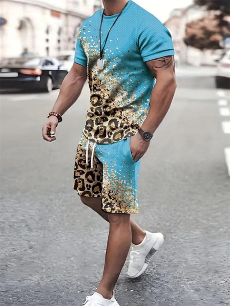 New Fashion Texture 3D Printed Suit Men's Oversized Clothing Short Sleeve Shorts Men's Sportswear Summer Men's Casual Suit