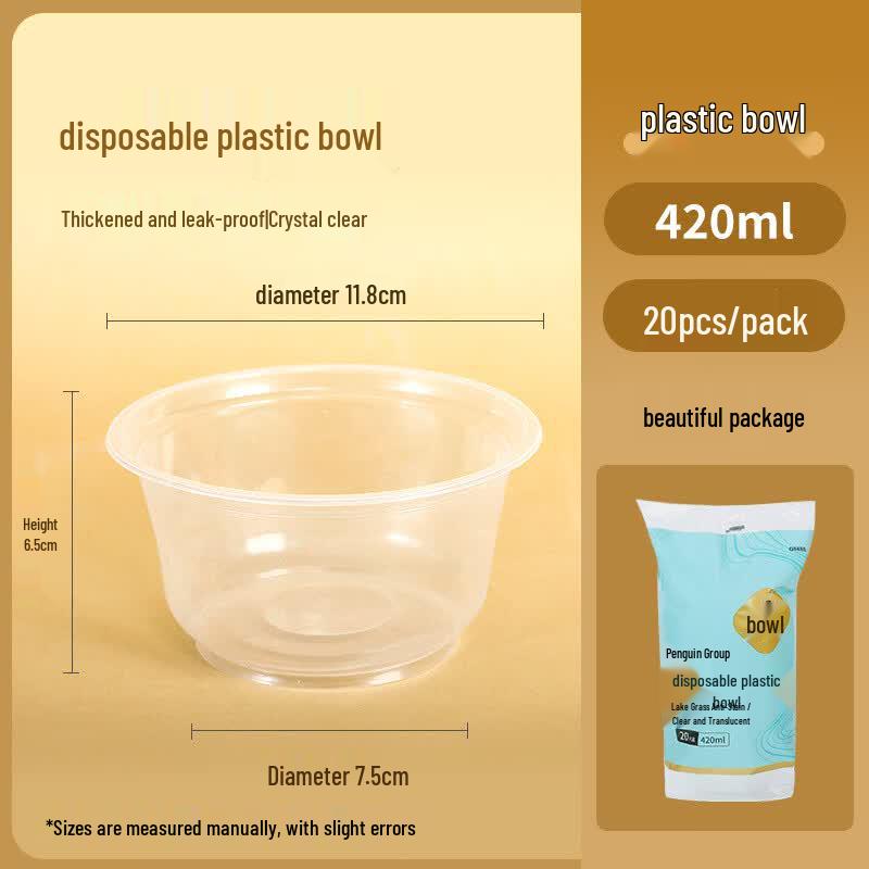Thickened Disposable Plastic Bowls for Parties