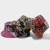 Boho Style Flower Print Double Side Sunscreen Fisherman Hat Women Fashionable Outdoor Sunshade Retro Sun Beach Bucket Hat