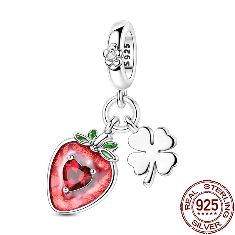 New Charms Copper Colorful Plant Flower Fruit Charm Beads Fit Snake Chain Bracelet Necklace Women Diy Jewelry