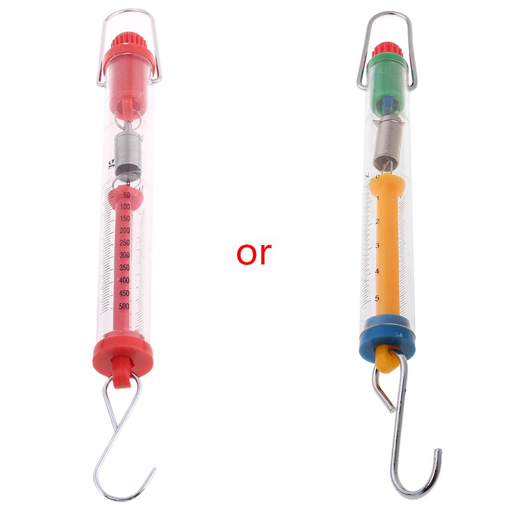 Transparent Plastic Tubular Spring Scale 500g/5N Weight Capacity Easy to Operate 1