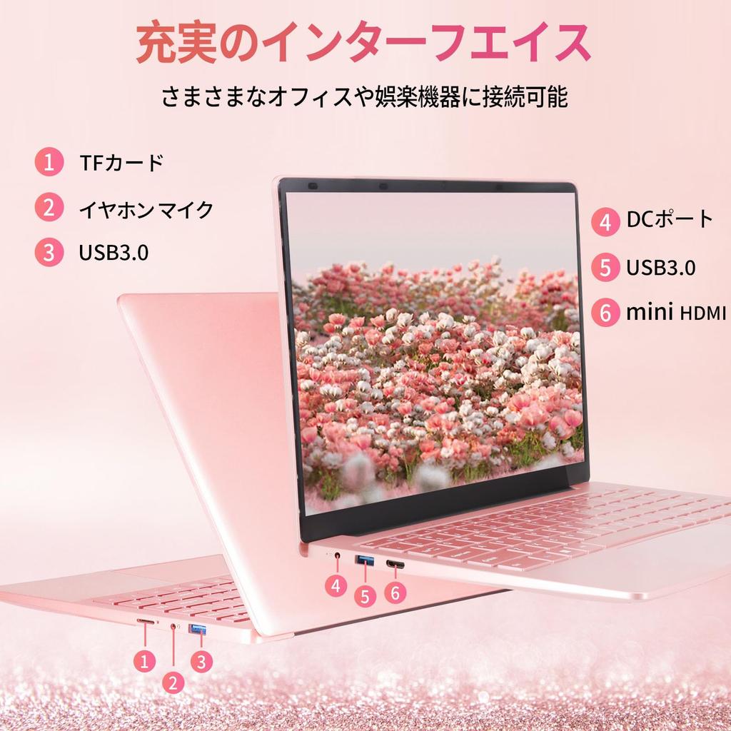Laptop with Windows Japanese Celeron 8GB 512GB Thin and 1920x1080p Webcam Wireless Mouse Ready To Use 512GB 14-inch Office, 11, Keyboard, N4120,