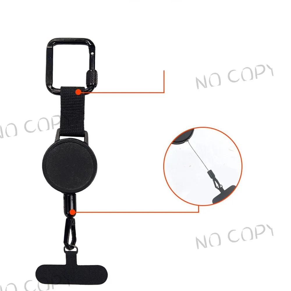 Retractable Phone Lanyard with Anti-Theft Clip Durable Nylon Strap and Metal Carabiner for Secure Mobile Device Attachment and Easy Access