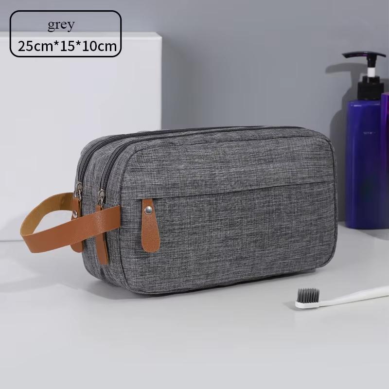 Large Capacity Portable Makeup Bag Cationic Travel Storage Bag Divided Toiletry Bag Handheld Storage Solution серый