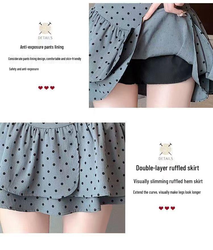 Polka Dot Ruffle High Waist Short Skirt - Petite Fluffy Autumn Edition 2025