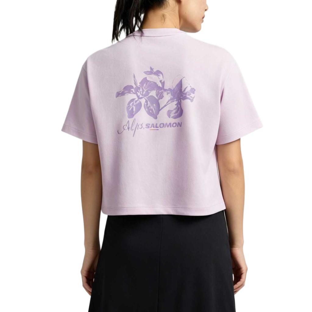 Salomon Pl Od Gfx Tee Solid Color Short Sleeve Printed T-Shirt Women Tops LD0154500