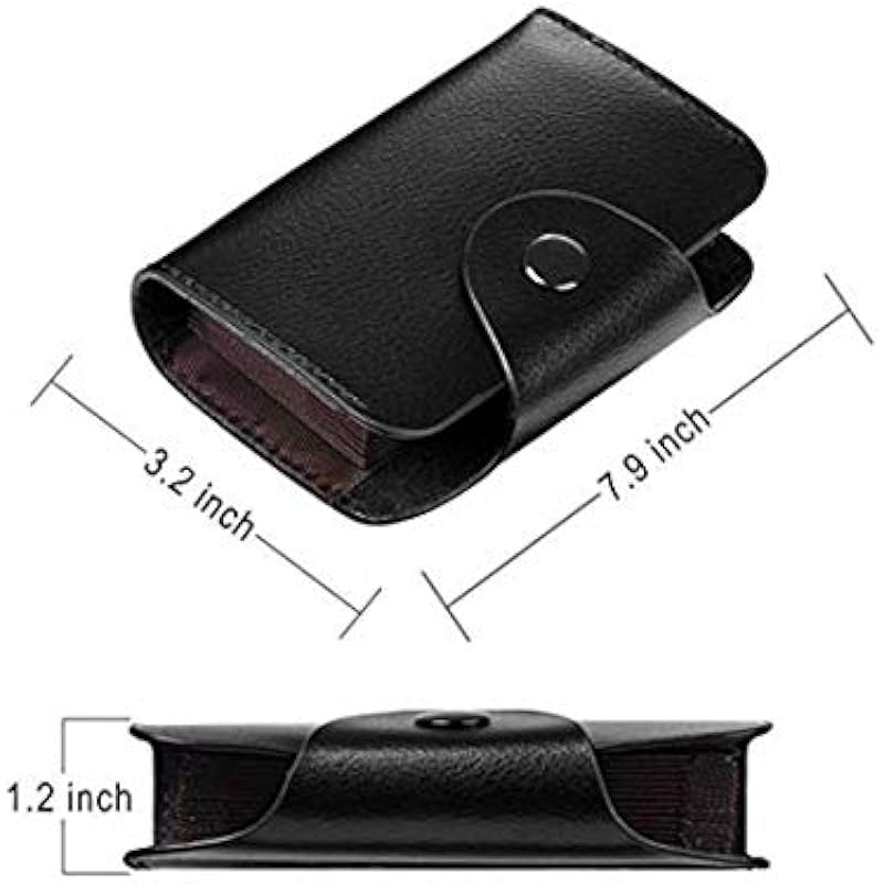 Stealodeal Black Leather Rfid Blocking Wallet 15 Slot Card Holder For Men & Women чёрный