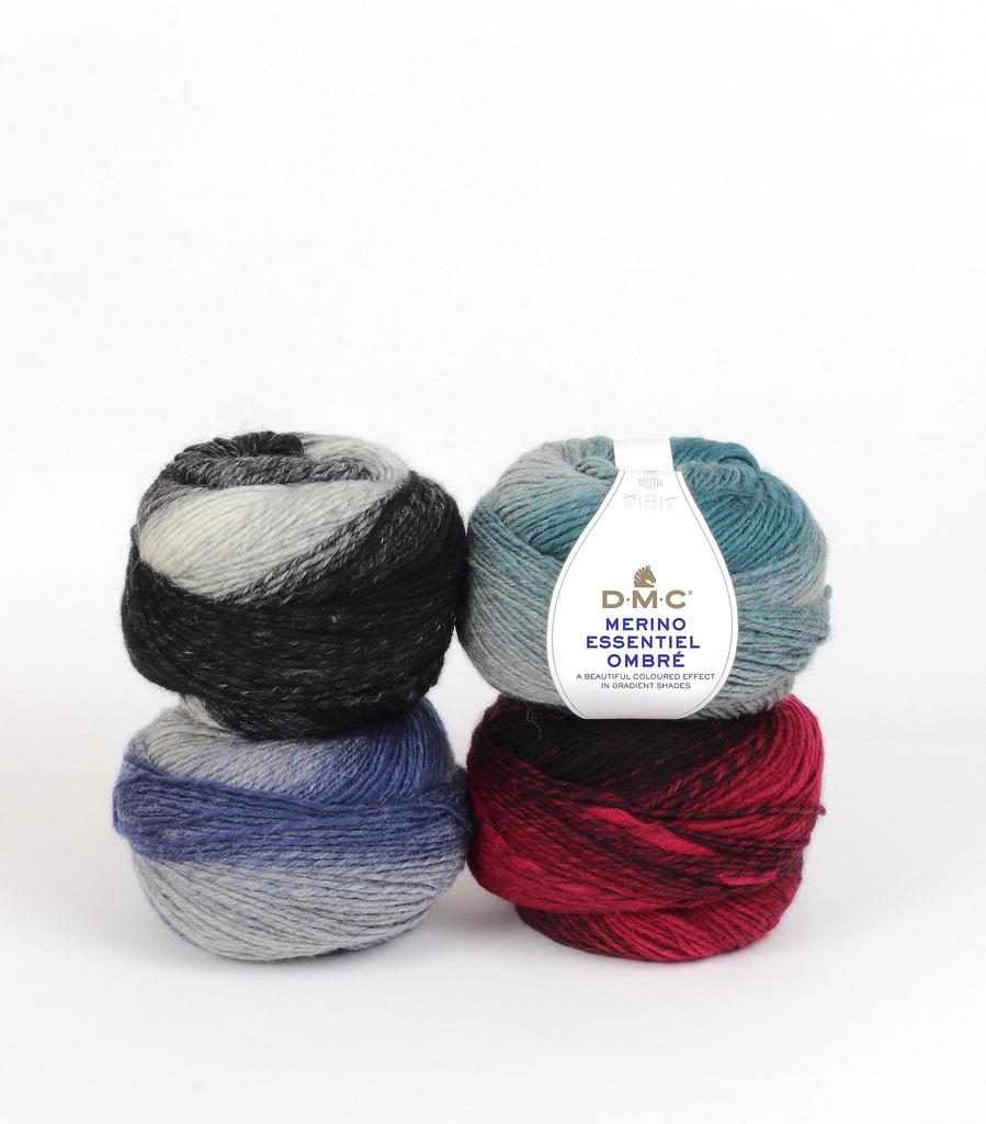 DMC OMBRE Extra Thick DMC8153 Yarn, #1000, White/Black, 150g, 285m,