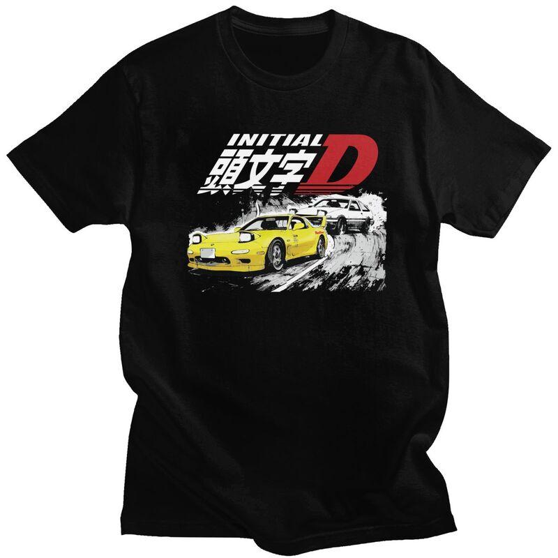 Custom Classic Anime Initial D Drift Racing T Shirt Men Tshirt Casual Tee Pure Cotton Slim Fit Tshirts Gift